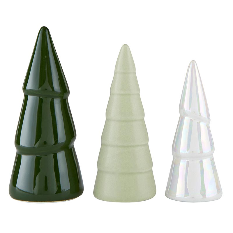 Santa Barbara Design Studio Mini Ceramic Trees, Green - Set of 9 - lily & onyx