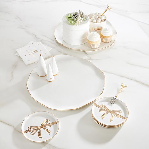Santa Barbara Design Studio Mini Ceramic Trees, White & Gold - Set of 9 - lily & onyx
