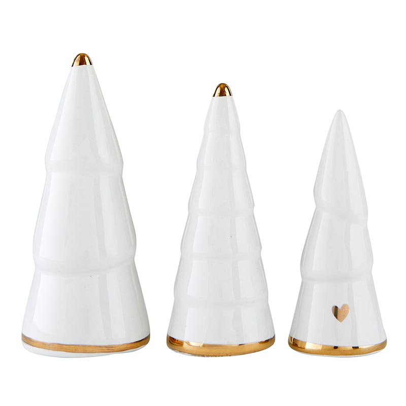 Load image into Gallery viewer, Santa Barbara Design Studio Mini Ceramic Trees, White &amp;amp; Gold - Set of 9 - lily &amp;amp; onyx

