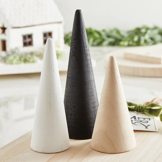 Santa Barbara Design Studio Mini Wood Cone Trees, Set Of 6 - lily & onyx