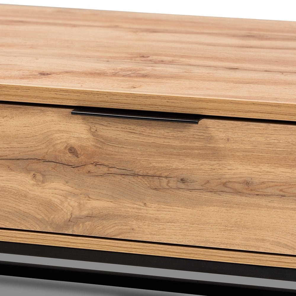 
                      
                        Baxton Studio Modern And Contemporary Oak Brown Finished Wood And Black Finished Metal 2 Drawer Coffee Table - lily & onyx
                      
                    