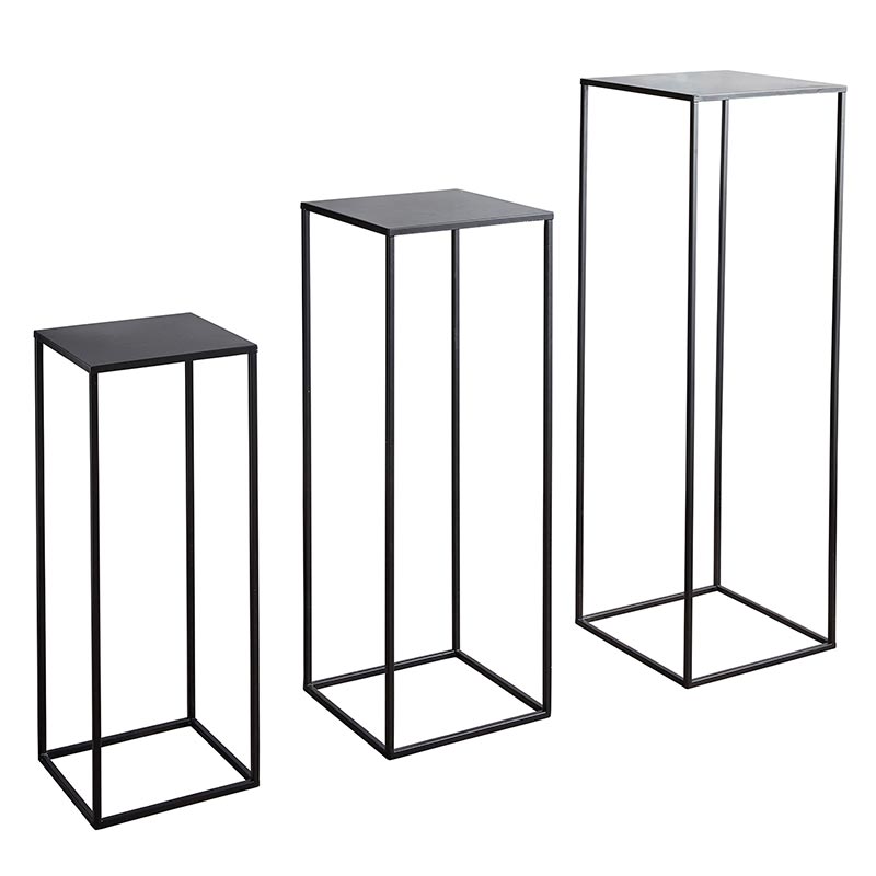 47th & Main Modern Black Iron Planter Stands, Set Of 3 - lily & onyx
