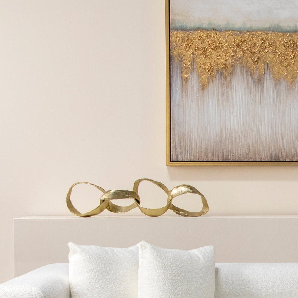Sagebrook Home Modern Gold Metal Ring Chain Decorative Accent, 24
