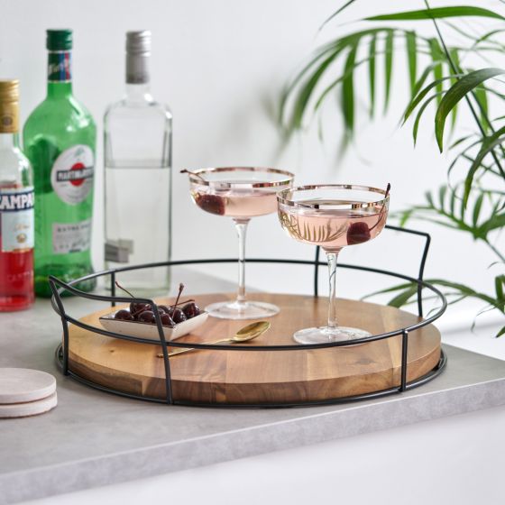 Twine Modern Manor Acacia Cocktail Tray - lily & onyx