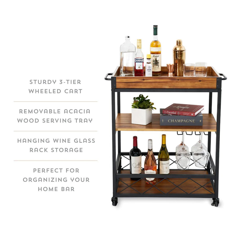 
                      
                        Twine Modern Manor Acacia Wood & Metal Bar Cart - lily & onyx
                      
                    