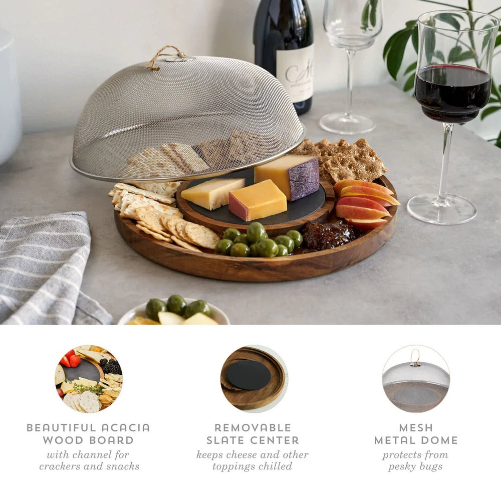 
                      
                        Twine Modern Manor Slate & Acacia Cheese Board with Mesh Dome - lily & onyx
                      
                    