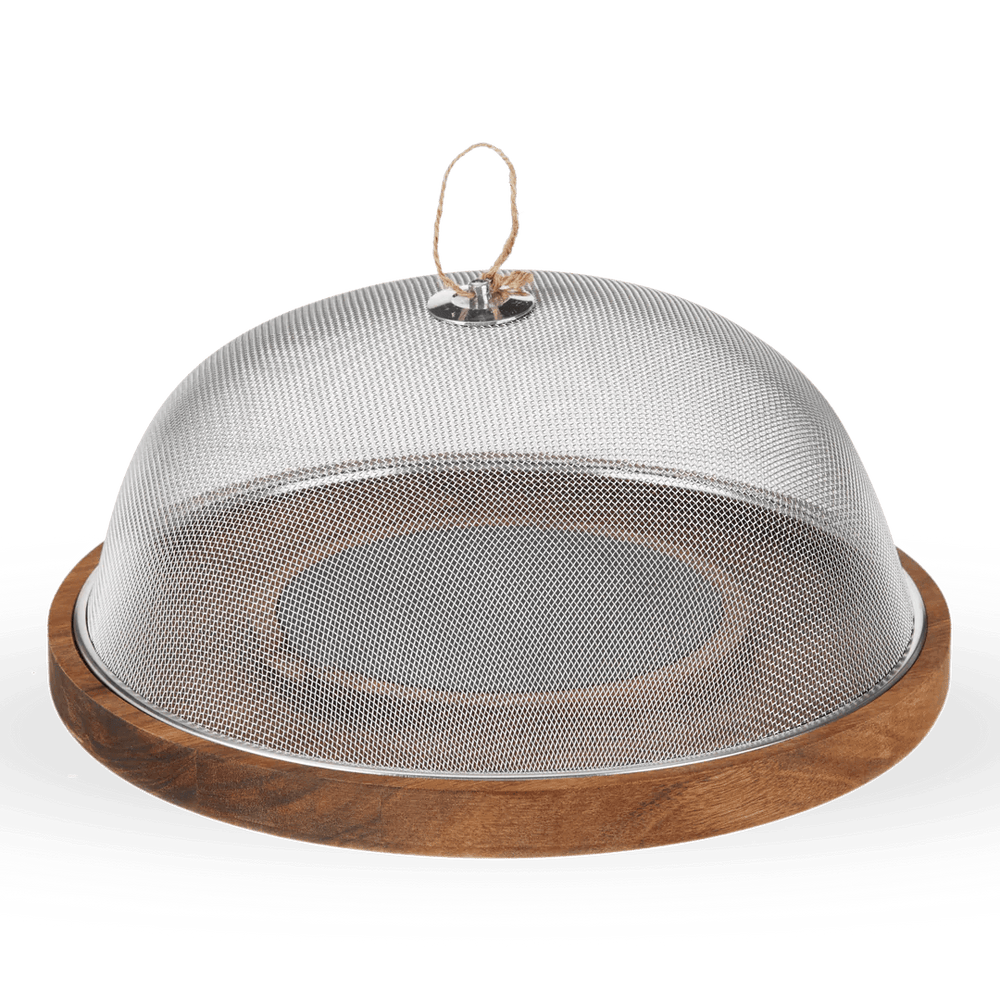 Twine Modern Manor Slate & Acacia Cheese Board with Mesh Dome - lily & onyx
