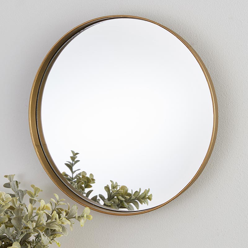 47th & Main Modern Round Gold Hanging Mirror, 12" - lily & onyx