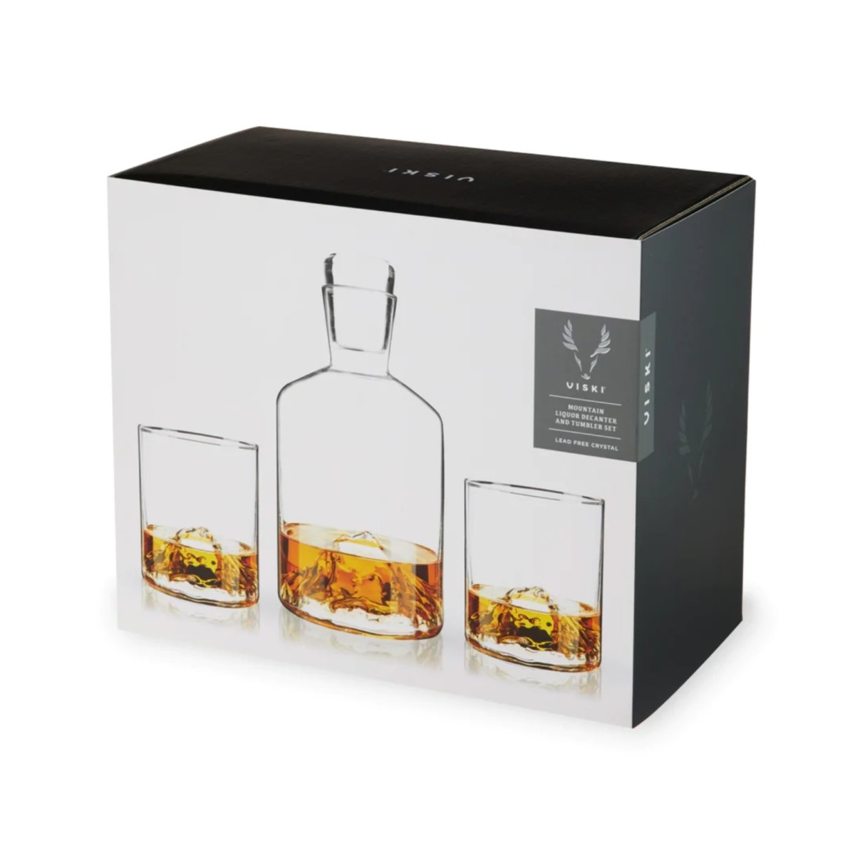 Load image into Gallery viewer, Viski Mountain Decanter &amp;amp; Tumbler Set - lily &amp;amp; onyx

