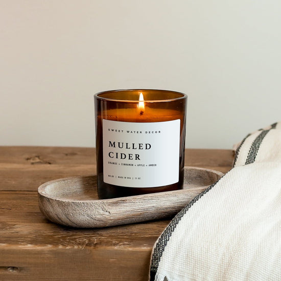 Sweet Water Decor Mulled Cider Soy Candle - Amber Jar - 11 oz - lily & onyx