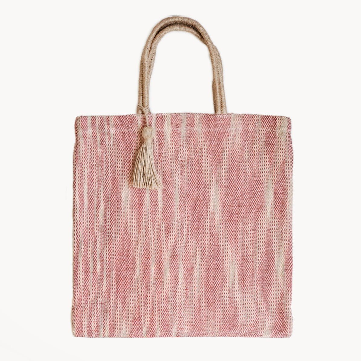 KORISSA Nadi Jute Tote Bag - Red - lily & onyx