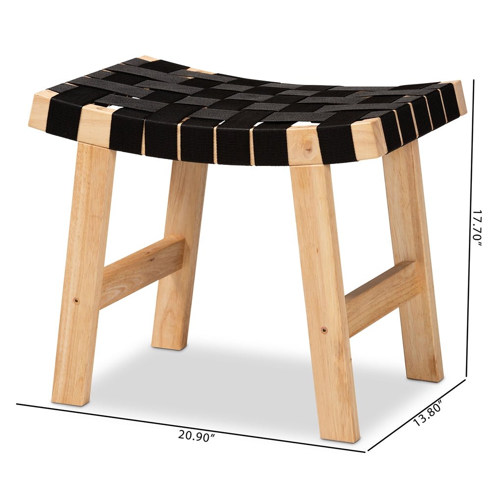 
                      
                        Baxton Studio Nahla Rustic Mid Century Modern Black And Oak Brown Finished Wood Accent Bench - lily & onyx
                      
                    