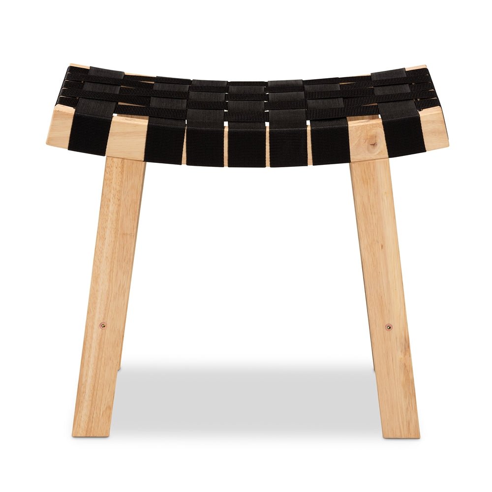 
                      
                        Baxton Studio Nahla Rustic Mid Century Modern Black And Oak Brown Finished Wood Accent Bench - lily & onyx
                      
                    