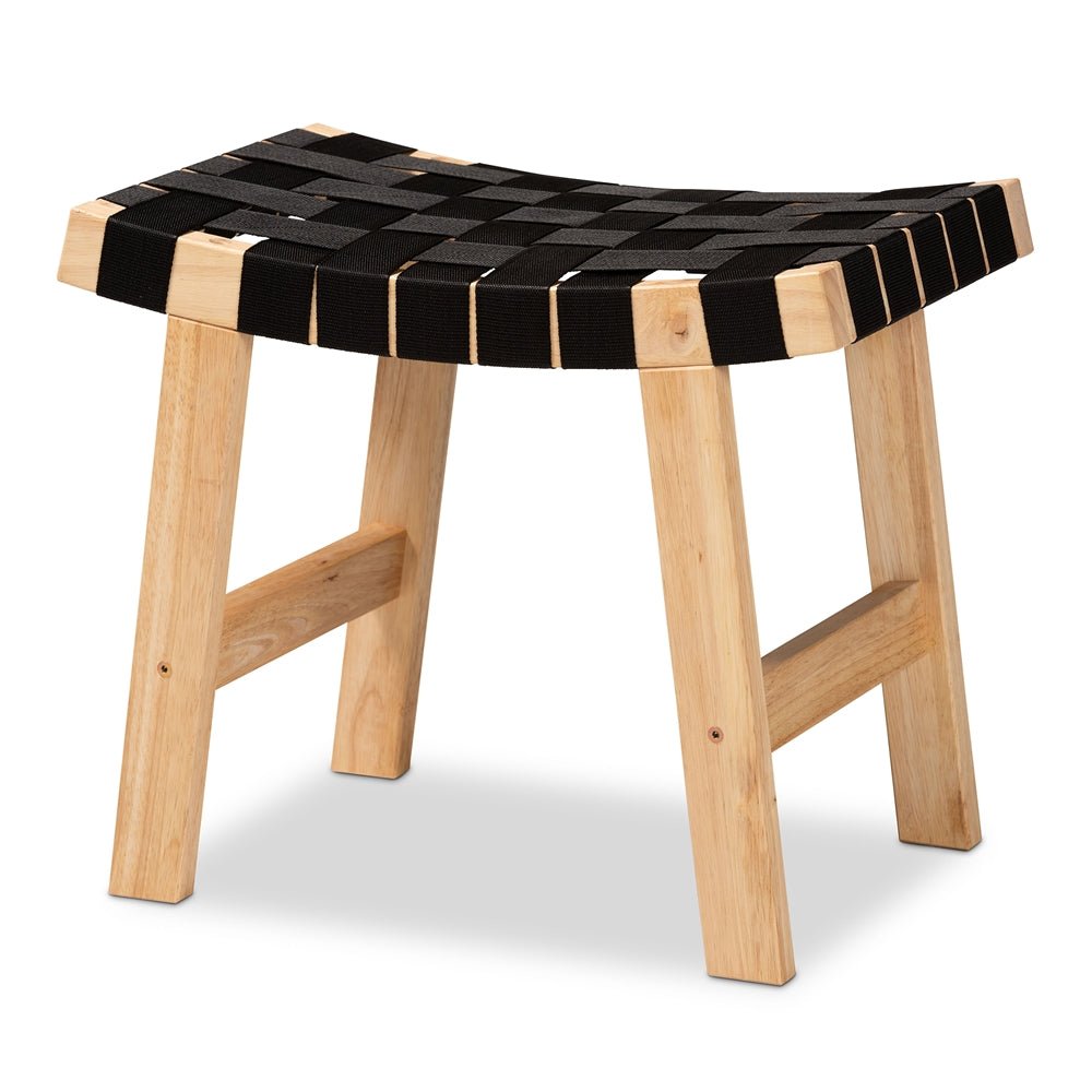 
                      
                        Baxton Studio Nahla Rustic Mid Century Modern Black And Oak Brown Finished Wood Accent Bench - lily & onyx
                      
                    