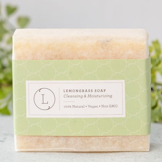Lizush Natural Cold Process Soap Bar with Essential Oils, Lemongrass - lily & onyx