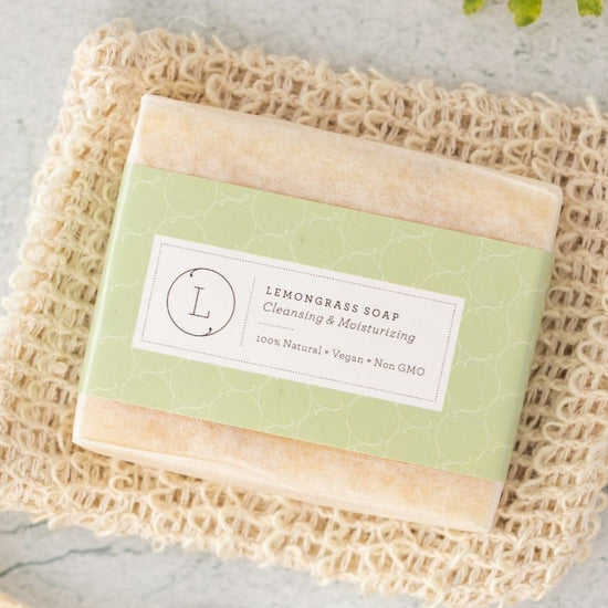 Lizush Natural Cold Process Soap Bar with Essential Oils, Lemongrass - lily & onyx