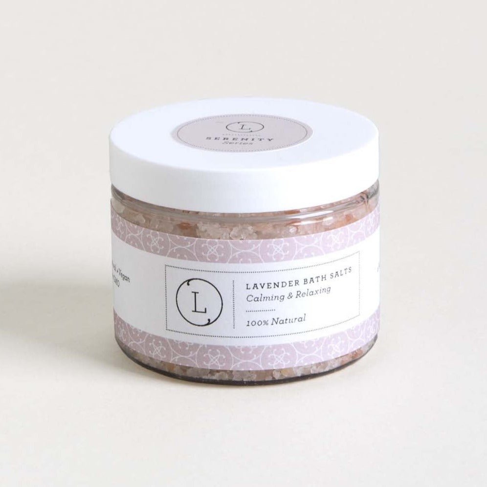 Lizush Natural Lavender Bath Soak with Epsom and Himalayan Salts, 9 oz - lily & onyx