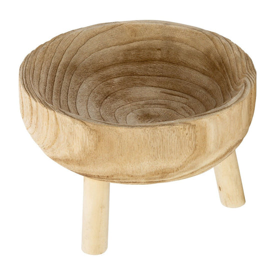 Sagebrook Home Natural Paulownia Wood Bowl With Legs, 11" - lily & onyx