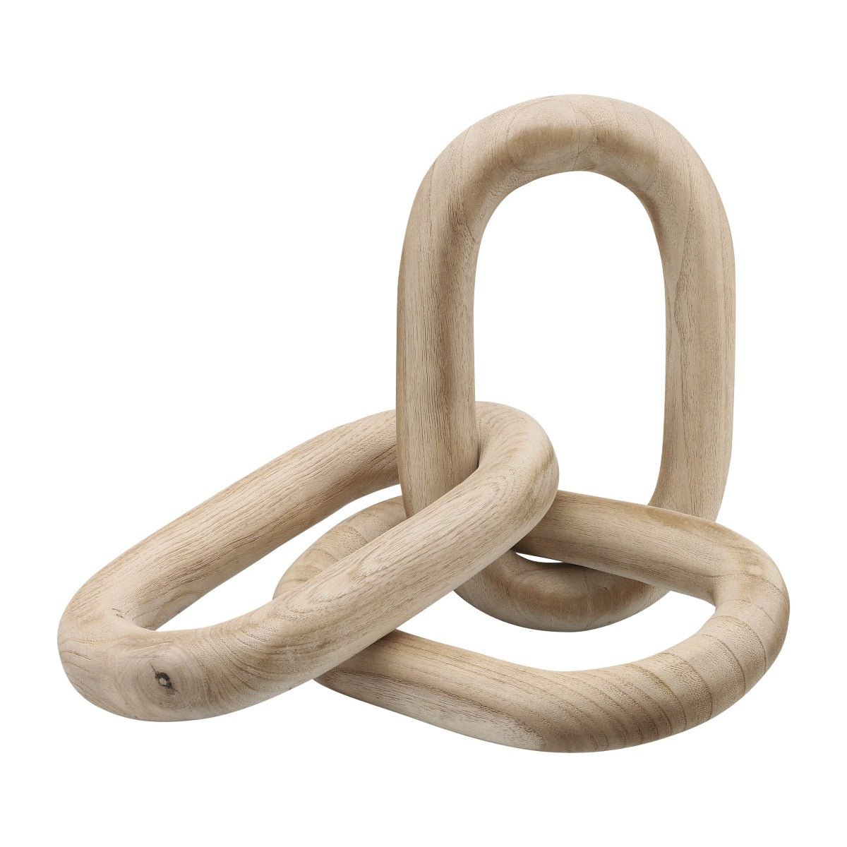 Load image into Gallery viewer, Sagebrook Home Natural Wood 3 Chain Link Figurine, 28&amp;quot; - lily &amp;amp; onyx
