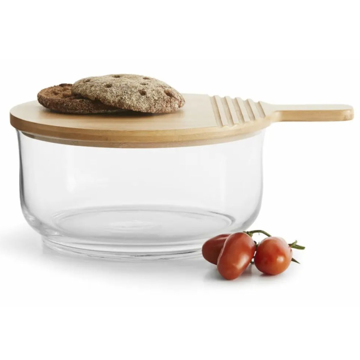 Sagaform Nature Salad Bowl with Bamboo Lid Cutting Board - lily & onyx
