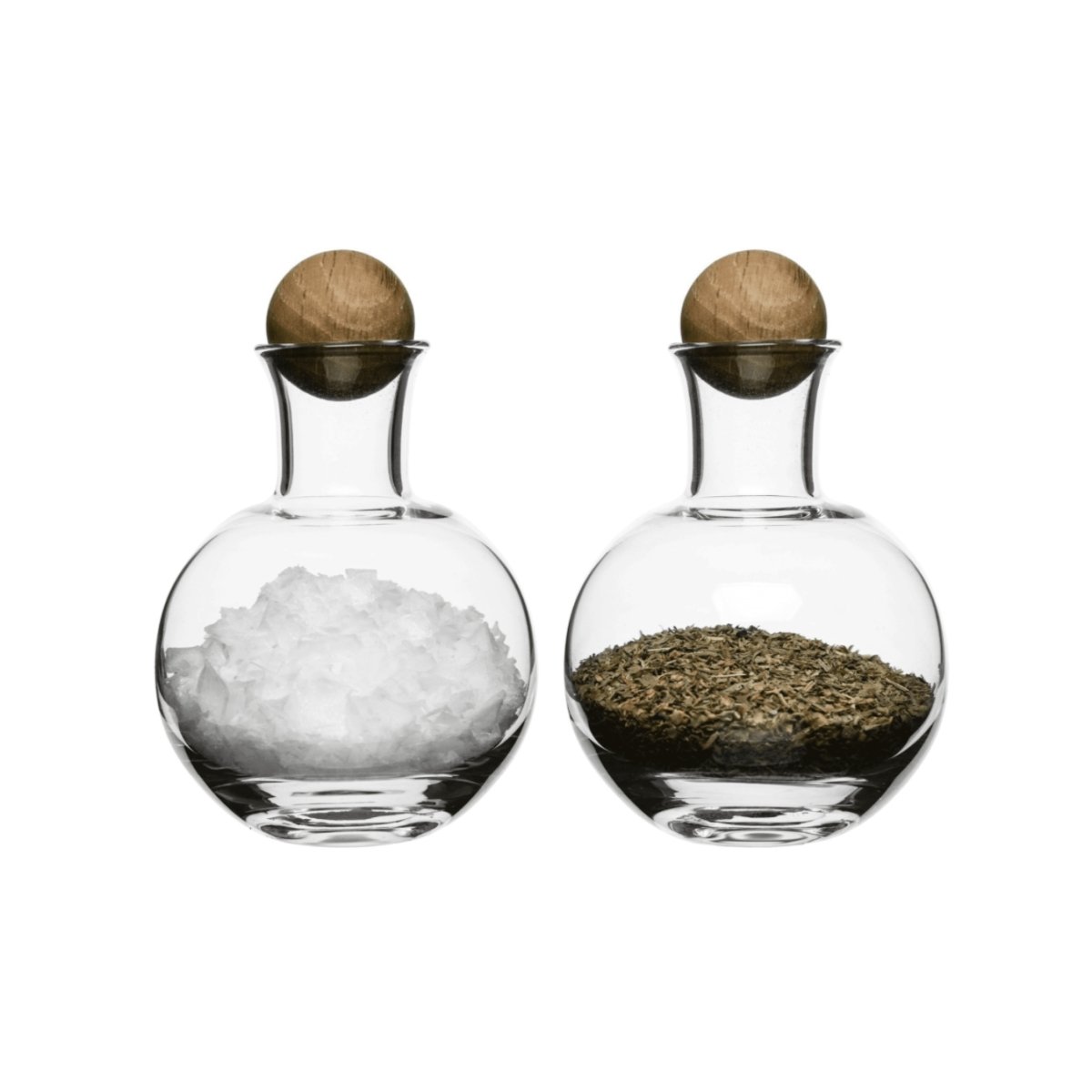 Sagaform Nature Spice & Herb Storage with Oak Stoppers, 2 Pack - lily & onyx