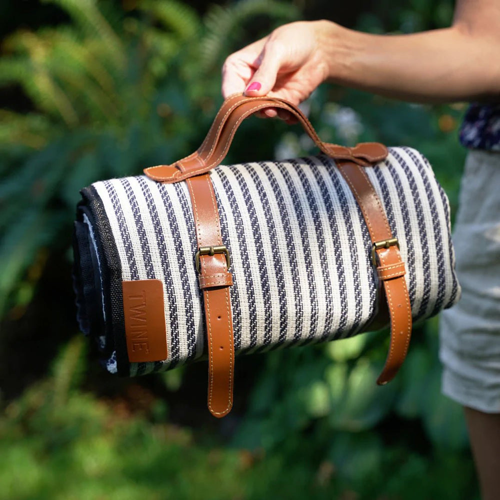 Twine Nautical Pinstripe Picnic Blanket Set - lily & onyx