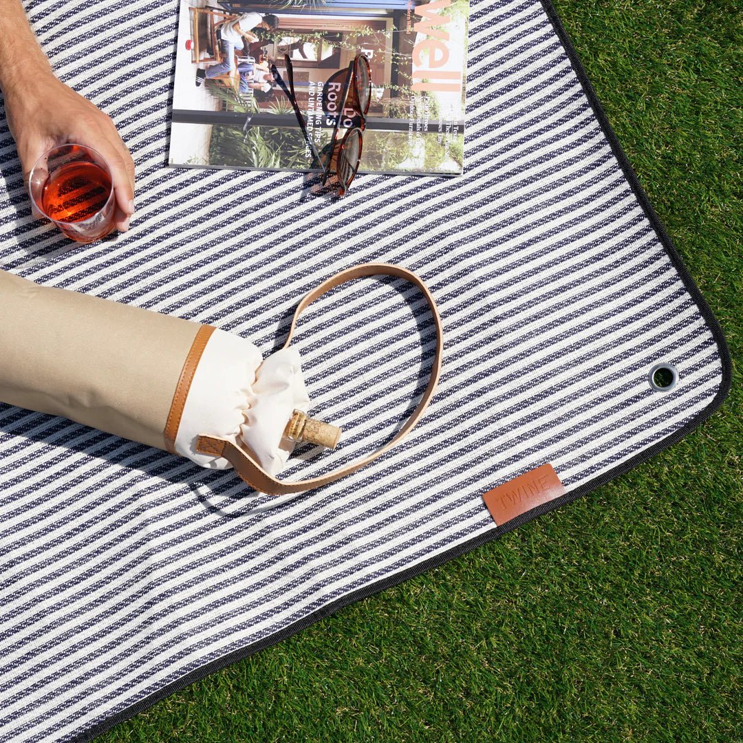 Twine Nautical Pinstripe Picnic Blanket Set - lily & onyx