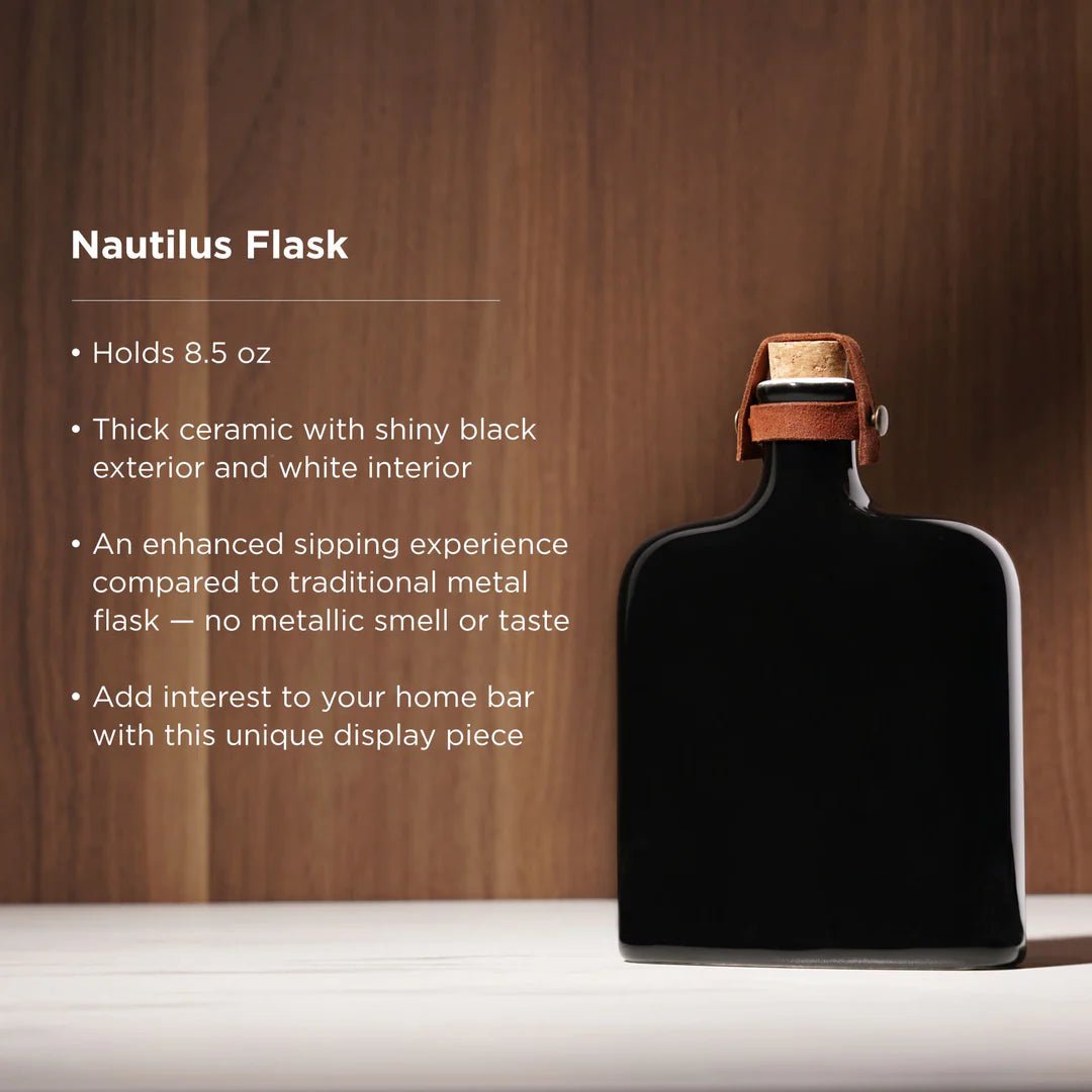 Viski Nautilus Ceramic Flask - lily & onyx