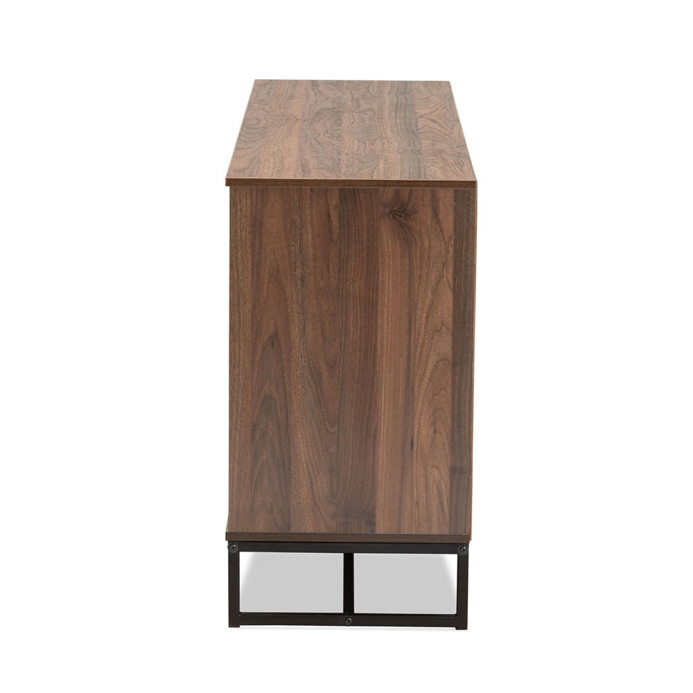 
                      
                        Baxton Studio Neil Modern & Contemporary Brown Finished Wood & Black Metal 3-Door Dining Room Sideboard Buffet - lily & onyx
                      
                    