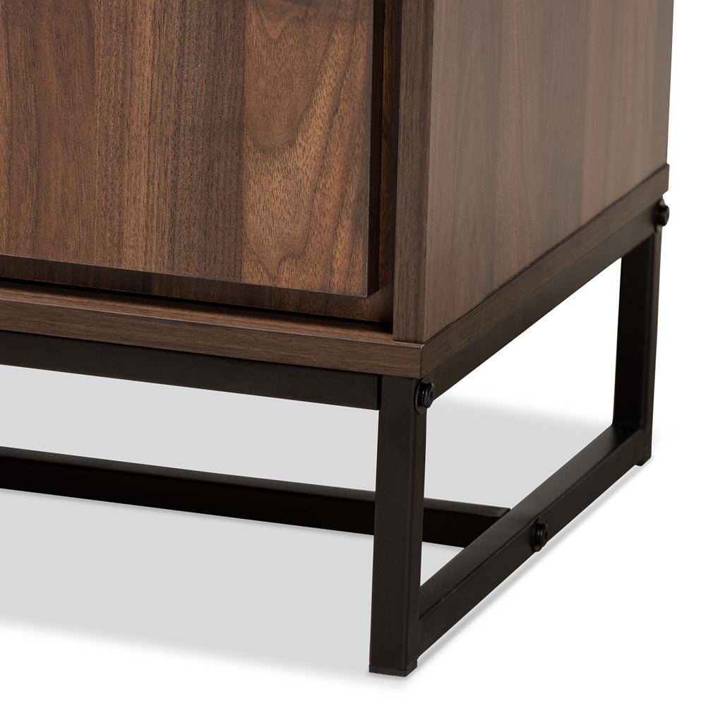 
                      
                        Baxton Studio Neil Modern & Contemporary Brown Finished Wood & Black Metal 3-Door Dining Room Sideboard Buffet - lily & onyx
                      
                    