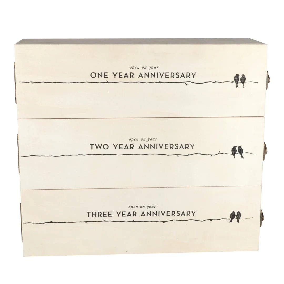 Twine Living Newlyweds Anniversary Wooden Wine Box - lily & onyx