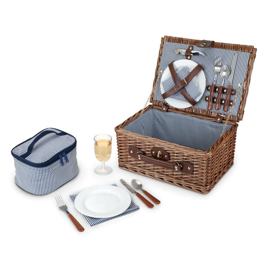 Load image into Gallery viewer, Twine Newport Wicker Picnic Basket - lily &amp;amp; onyx
