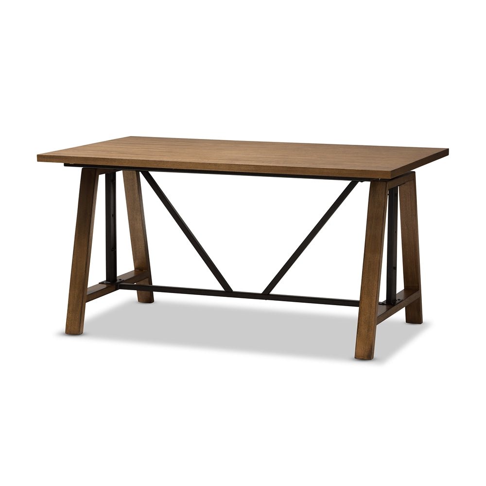
                      
                        Baxton Studio Nico Rustic Industrial Metal And Distressed Wood Adjustable Height Work Table - lily & onyx
                      
                    