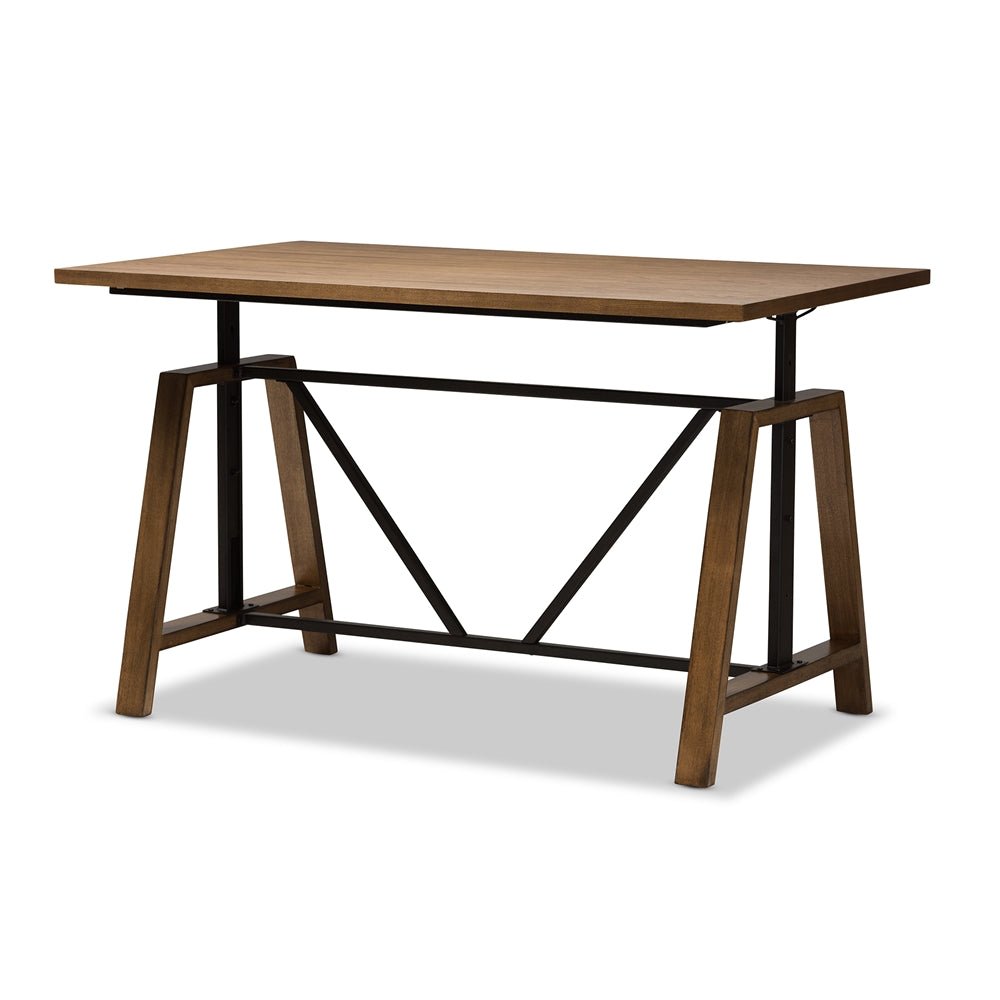
                      
                        Baxton Studio Nico Rustic Industrial Metal And Distressed Wood Adjustable Height Work Table - lily & onyx
                      
                    