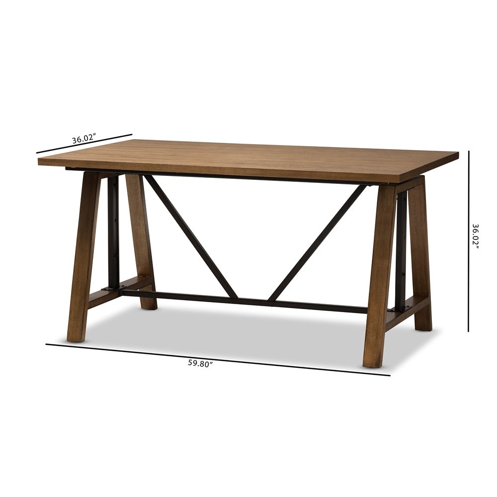 Baxton Studio Nico Rustic Industrial Metal and Distressed Wood Adjustable Height Work Table Baxton Studio Nico Rustic Industrial Metal and Distressed Wood Adjustable Height Work Table