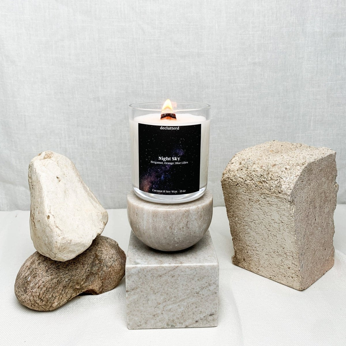 declutterd Night Sky Wood Wick Candle - lily & onyx