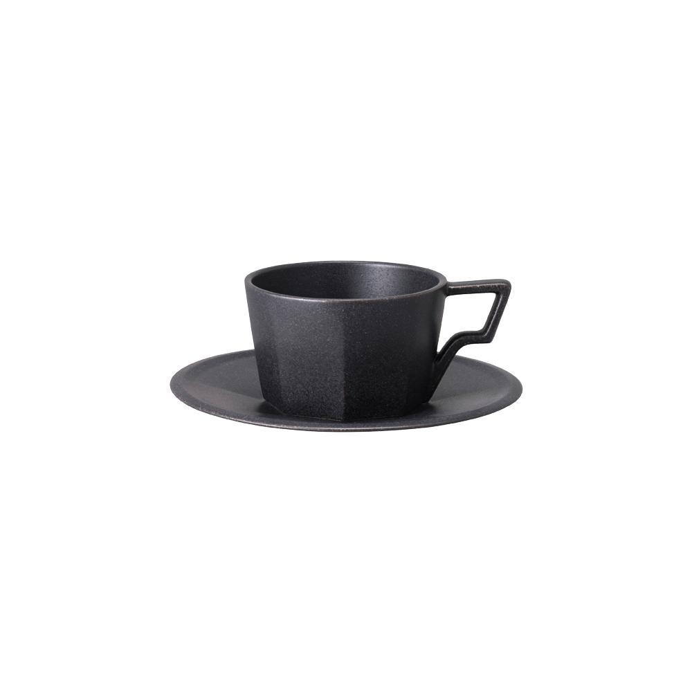 KINTO USA Oct Cup & Saucer, 7oz - lily & onyx