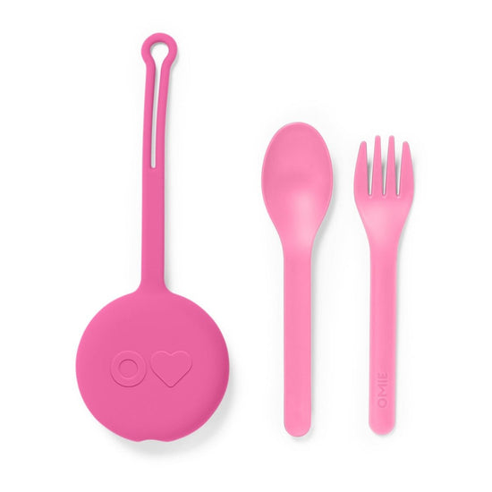 Load image into Gallery viewer, OmieLife OmiePod &amp;amp; Utensil Set - lily &amp;amp; onyx
