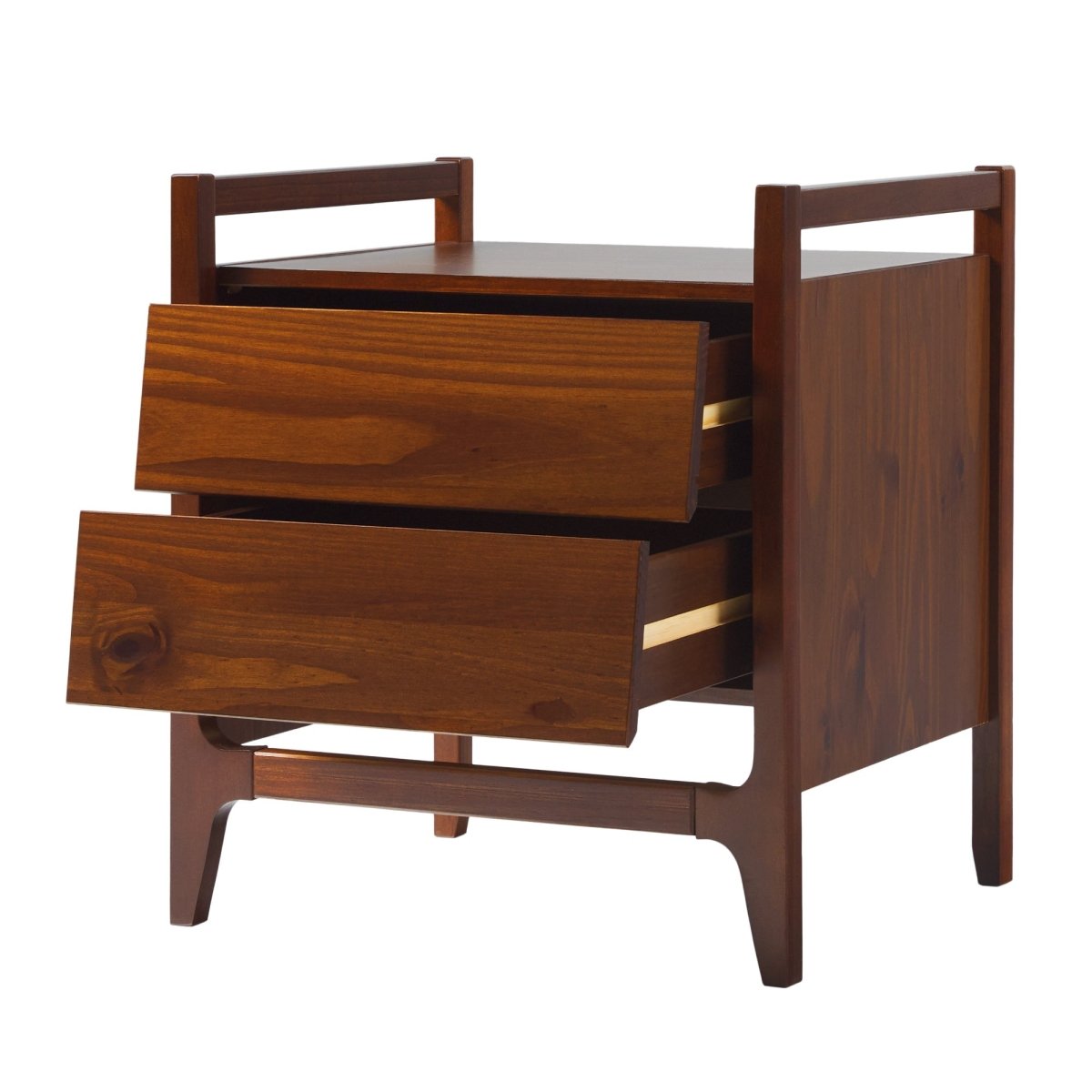 Walker Edison Oswald Mid-Century Modern 2-Drawer Wood Nightstand - lily & onyx