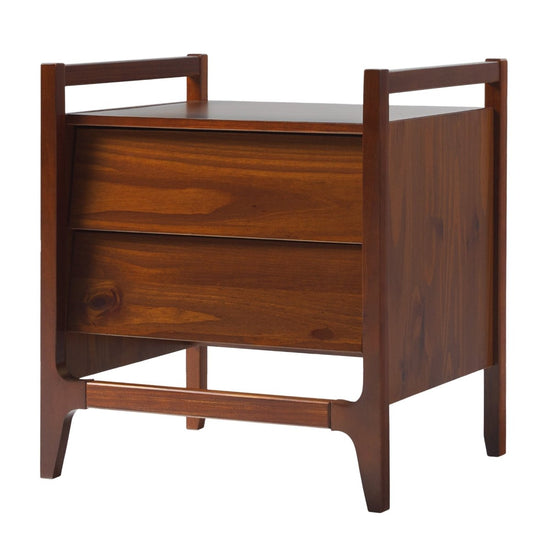 Walker Edison Oswald Mid-Century Modern 2-Drawer Wood Nightstand - lily & onyx