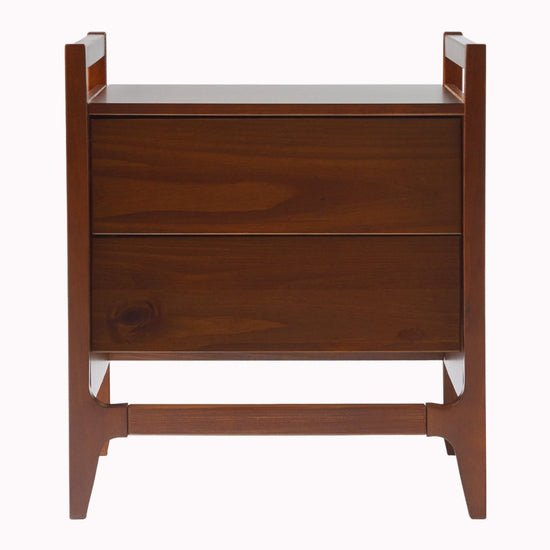 Walker Edison Oswald Mid-Century Modern 2-Drawer Wood Nightstand - lily & onyx