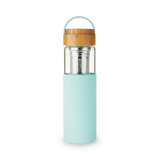 Pinky Up Paige™ Glass Travel Mug in Turquoise - lily & onyx