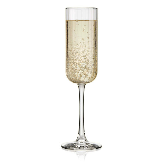 Libbey Paneled Champagne Flute Glasses, 7.5 oz - Set of 4 - lily & onyx