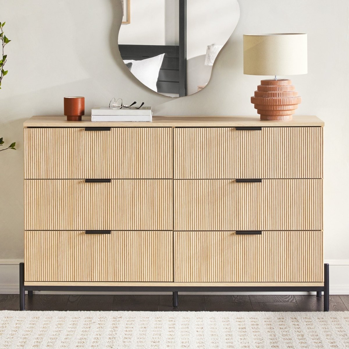 Walker Edison Paris Modern Scandinavian Reeded Dresser - lily & onyx