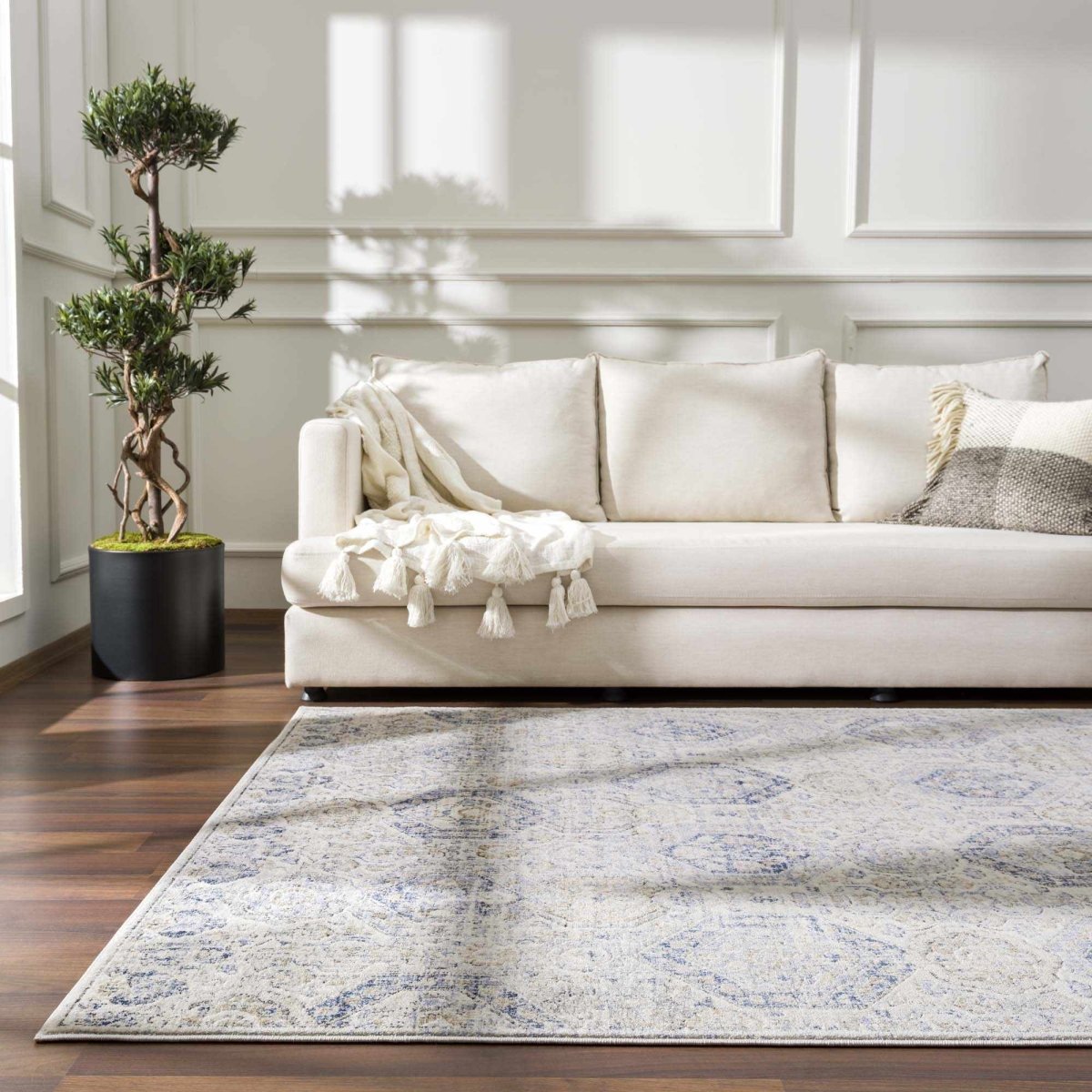 Hauteloom Parkerfield Cream & Blue Area Rug - lily & onyx