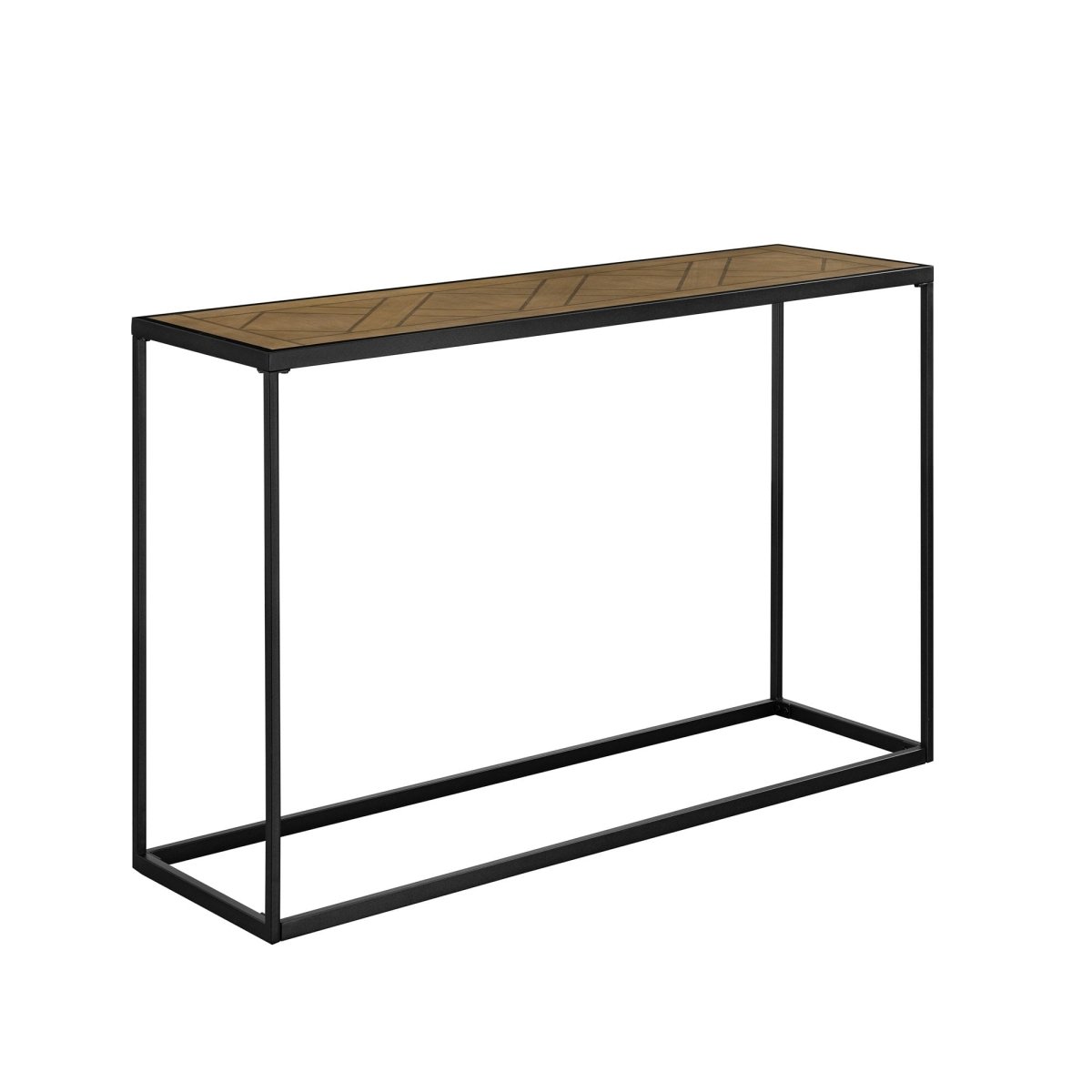 Walker Edison Parquet Modern Metal Box-Frame Entry Table - lily & onyx