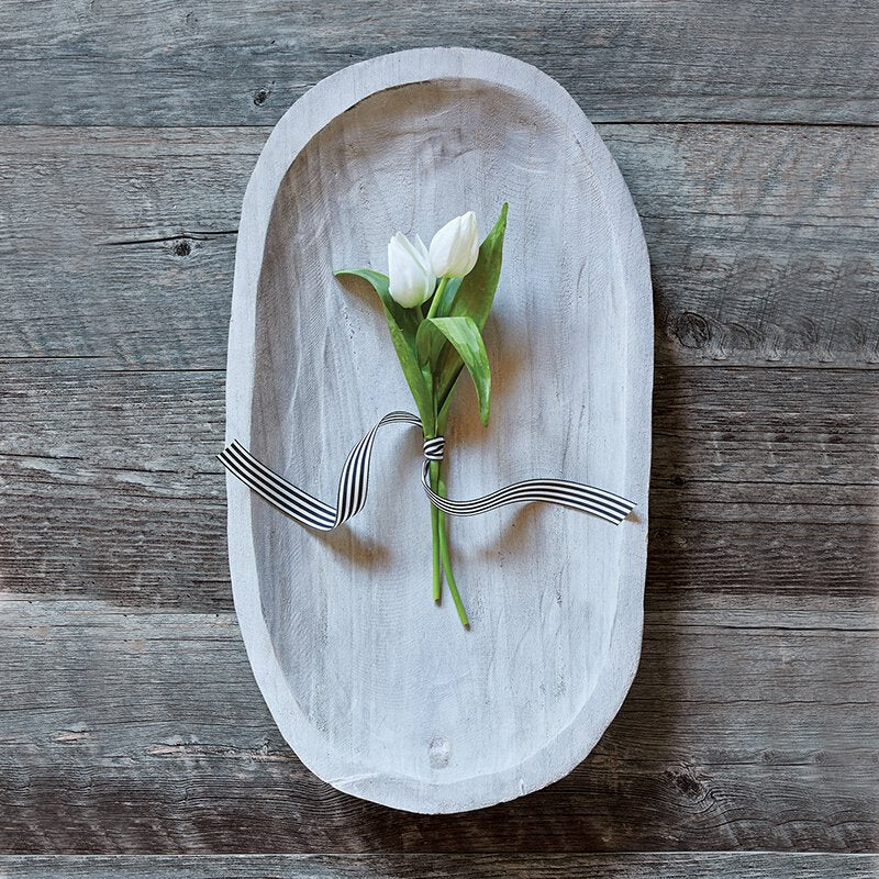 Santa Barbara Design Studio Paulownia Wood Serving Platter, Gray - Set of 2 - lily & onyx