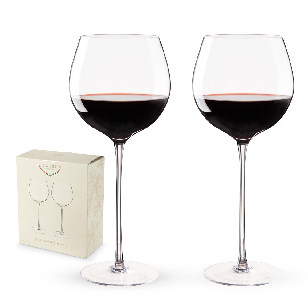 
                      
                        Twine Linger Crystal Red Wine Glass, Set of 2 - lily & onyx
                      
                    
