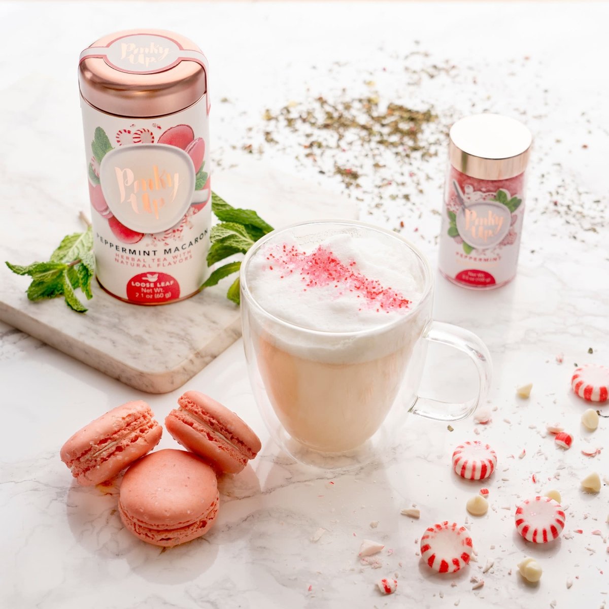 Pinky Up Peppermint Macaron Loose Leaf Tea Tins - lily & onyx