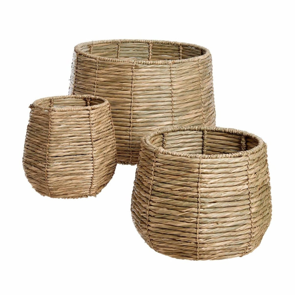texxture Pesaro Water Hyacinth Basket, Set of 3 - lily & onyx